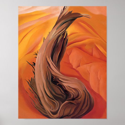 Poster Georgia O'Keeffe - Souche dans les collines rouges (Devant)