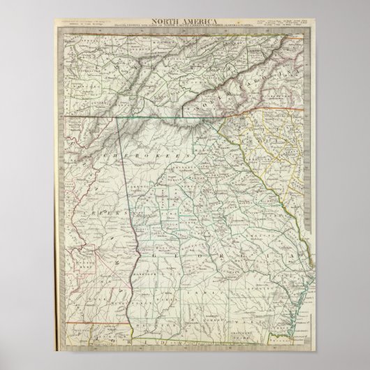 Poster Géorgie, pts de NC, SC, Tenn, Ala, Floride (Devant)