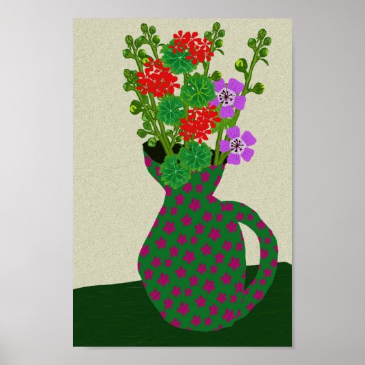 Poster Geranium, Hollyhock, Geranium Wallichianum (Devant)