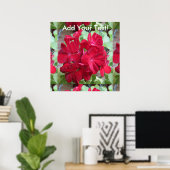 Poster Geranium Plant Red Floral (Bureau à domicile)