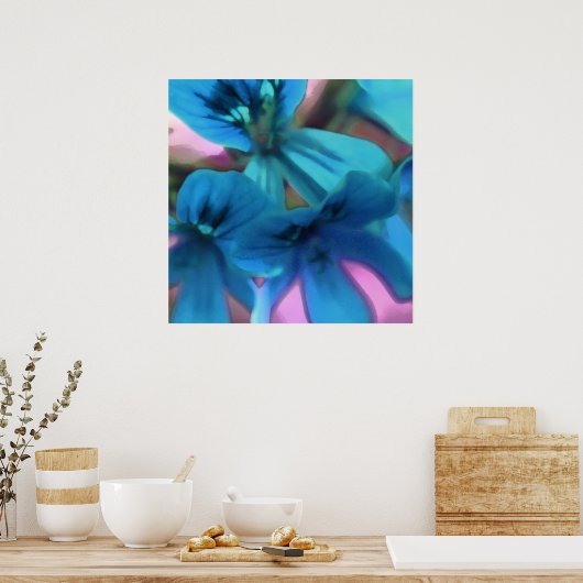 Poster Geraniums bleus (Cuisine)