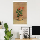 Poster Geraniums dans un pot, c.1905 (huile sur toile) (Bureau à domicile)
