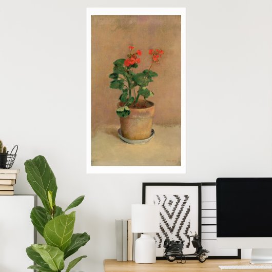 Poster Geraniums dans un pot, c.1905 (huile sur toile) (Bureau à domicile)