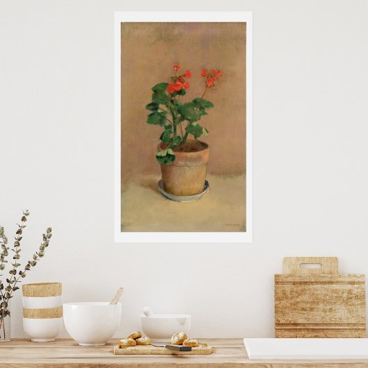 Poster Geraniums dans un pot, c.1905 (huile sur toile) (Cuisine)