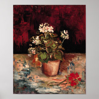 Poster Geraniums dans un pot de fleurs Van Gogh Art