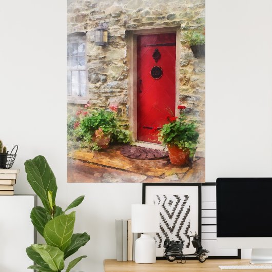 Poster Geraniums par Red Door (Bureau à domicile)