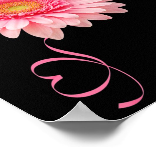 Poster Gerbera Daisy Fleur Ruban Pollen Cancer du sein M (Coin)