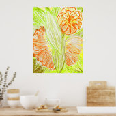 Poster Gerbera et Aspidistra elatior, (Cuisine)