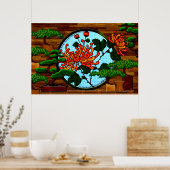 Poster Gerbera et Bonsai Trees (Poster Semi-Gloss) (Cuisine)