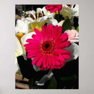 Poster Gerbera fleur dans un bouquet de fleurs
