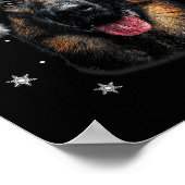 Poster German Shepherd Christmas Funny Santa Hat Dog Xmas (Coin)