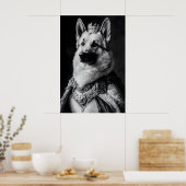 Poster German Shepherd Renaissance Portrait, Funny Dog (Cuisine)
