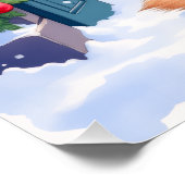 Poster German Shepherd Snowy Town Gate Santa Christmas (Coin)