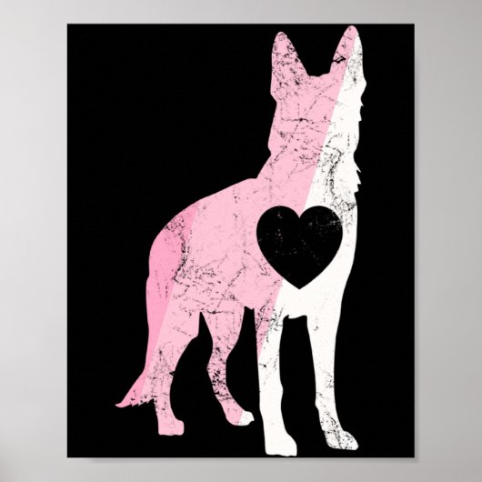 Poster German Shepherd Valentines Day Cud Love Dog  (Devant)