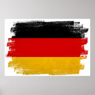 Poster German wax pencil sketched flag