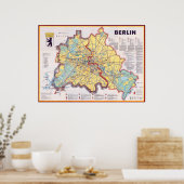 Poster " Germany : 1962 Berlin - Carte de la ville divisé (Cuisine)