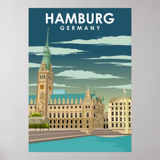 Poster Gérmany European City Travel Illustration (Devant)