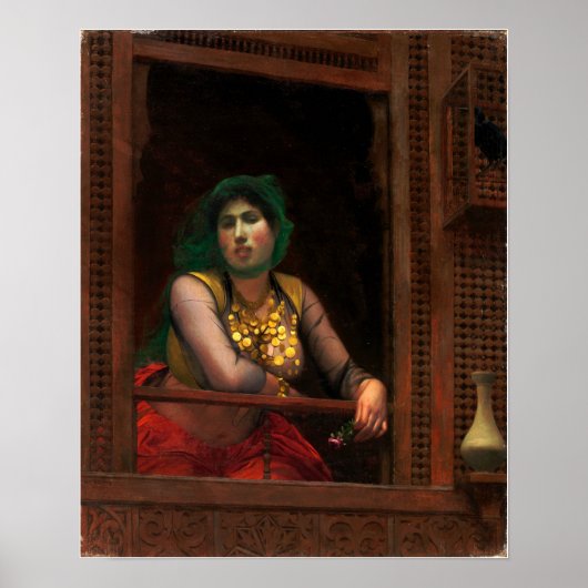 Poster Gérôme - Femme à un balcon (Devant)