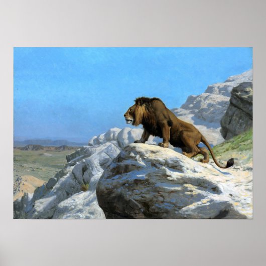 Poster Gérôme - Lion À La Veille (Devant)