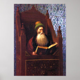 Poster Gérôme - Mufti lisant sur son prie-Dieu