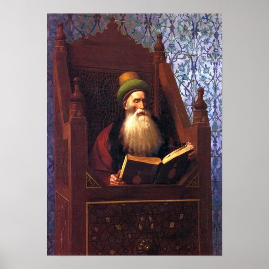 Poster Gérôme - Mufti lisant sur son prie-Dieu (Devant)