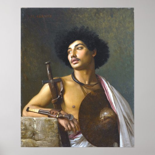 Poster Gérôme - Un guerrier Bischari (Devant)