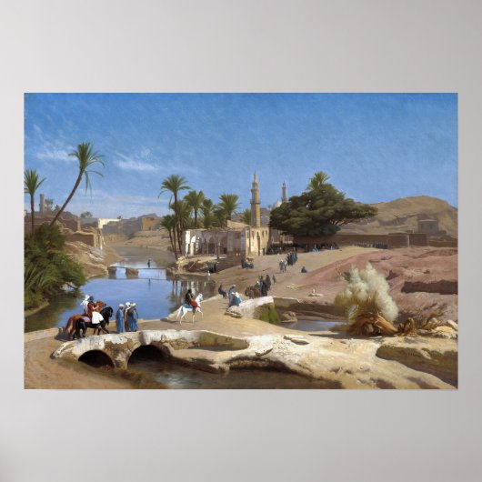 Poster Gérôme - Vue De Medinet El Fayoum (Devant)