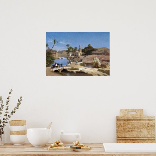 Poster Gérôme - Vue De Medinet El Fayoum (Cuisine)