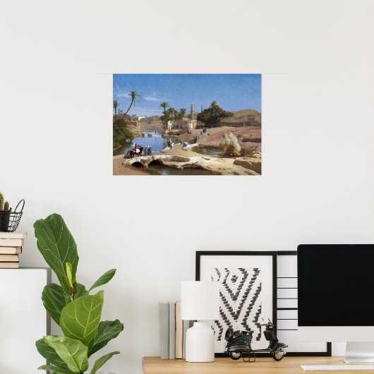 Poster Gérôme - Vue De Medinet El Fayoum (Bureau à domicile)