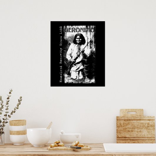 Poster Geronimo Art Native American Apache Illustration (Cuisine)