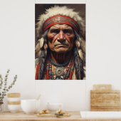 Poster Geronimo Portrait du chef guerrier indien (Cuisine)