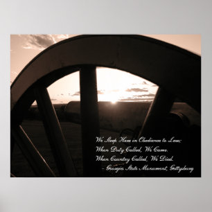 Poster Gettysburg : Canon et coucher du soleil avec le