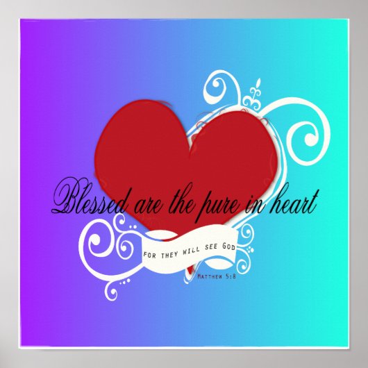 Poster - Gezegend is de Pure in Heart Matthew 5:8 (Voorkant)