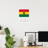 Poster Ghana 2026 Calendar, Large, Ghanaian Flag (Bureau à domicile)
