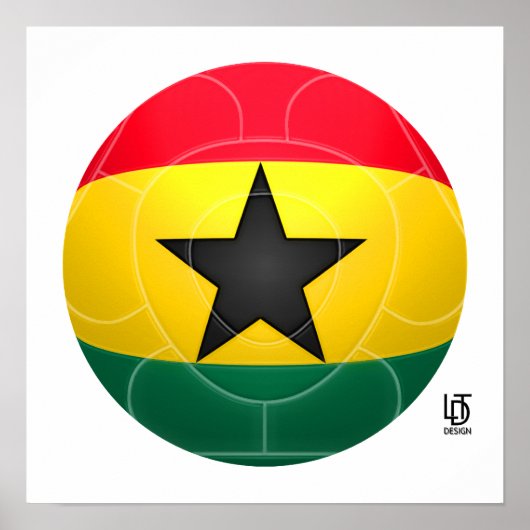Poster Ghana - Black Stars Football (Devant)
