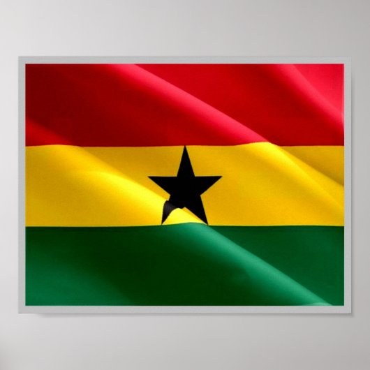 Poster Ghana - Drapeau ghanéen - (Devant)