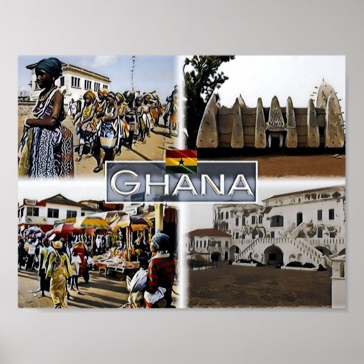 Poster Ghana - Mosaic - (Devant)
