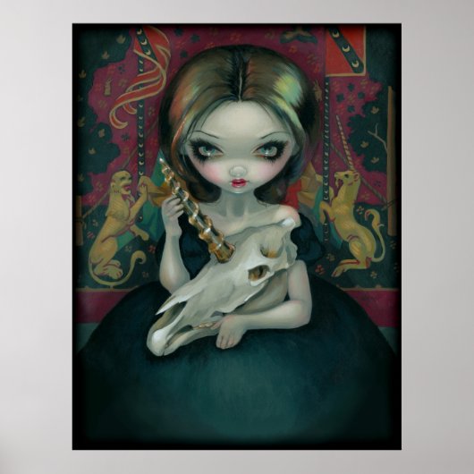 Poster Ghost ART de Unicorne IMPRIMER tapisserie gothique (Devant)