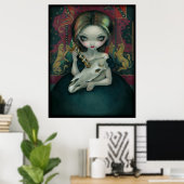 Poster Ghost ART de Unicorne IMPRIMER tapisserie gothique (Bureau à domicile)