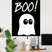 Poster Ghost Boo, cute ghost design (Bureau à domicile)