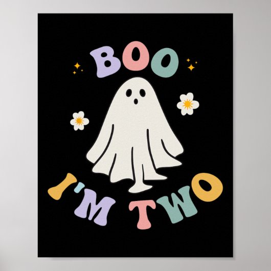 Poster Ghost Boo Je suis deux ans 2e anniversaire Enfants (Devant)