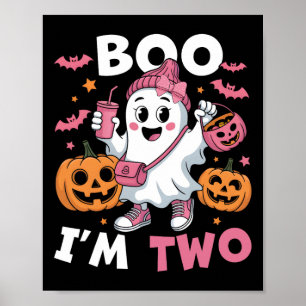 Poster Ghost Boo Je suis deux enfants de 2e anniversaire 