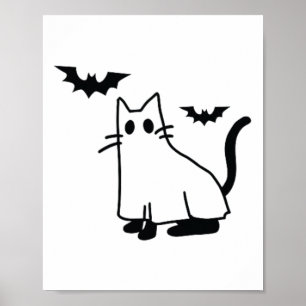 Poster Ghost Chat Poche Halloween Costume Hommes Femmes E
