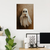 Poster Ghost Drinking Bourbon Cocktail Print, Ghost Bar (Bureau à domicile)