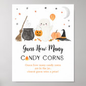 Poster Ghost Halloween Devinez combien de bonbons Corns j (Devant)