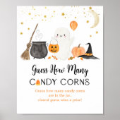 Poster Ghost Halloween Devinez combien de bonbons Corns j (Devant)
