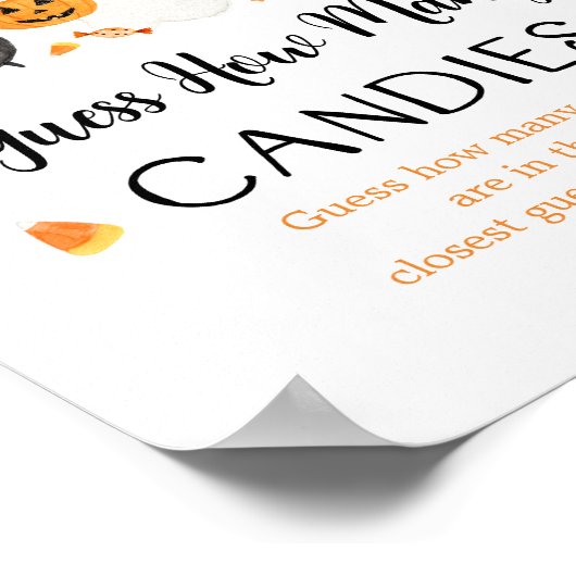 Poster Ghost Halloween Devinez Combien De Candies Jeu (Coin)