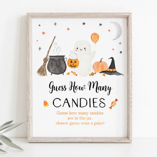 Poster Ghost Halloween Devinez Combien De Candies Jeu
