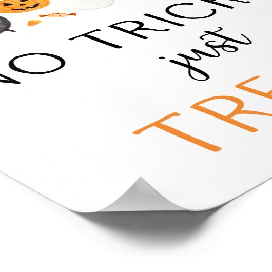 Poster Ghost Halloween Pas de Trucs Traite Simplement Sig (Coin)