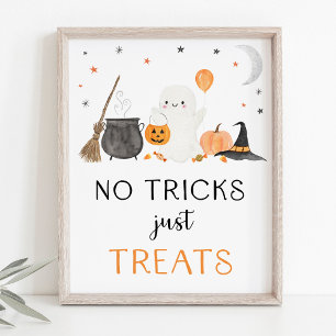 Poster Ghost Halloween Pas de Trucs Traite Simplement Sig